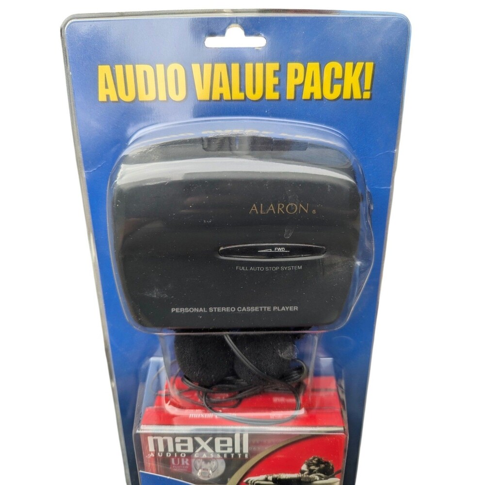 Alaron Cassette Player Bonus Six Maxell UR90 Audio Cassettes WITH BLANK TAPES